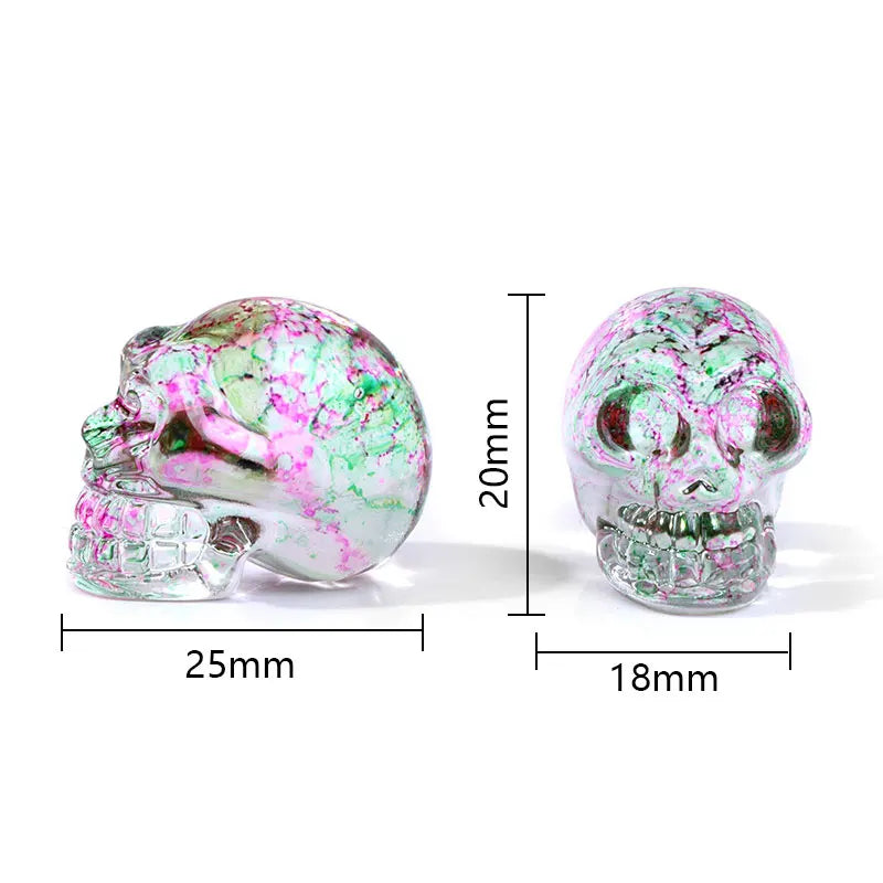 Crystal Skull Glass Carving Jewelry Quartz For Home Decoration Healing Crystals Skull Ornament Reiki Witchcraft Gifts Figurine