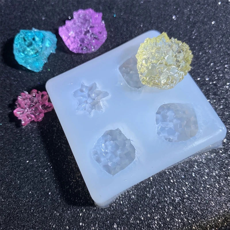 Crystal Cluster Mold Resin Simulation Original Stone UV Epoxy Resin Mold Handmade Decorations Crystal Stone Casting Mold