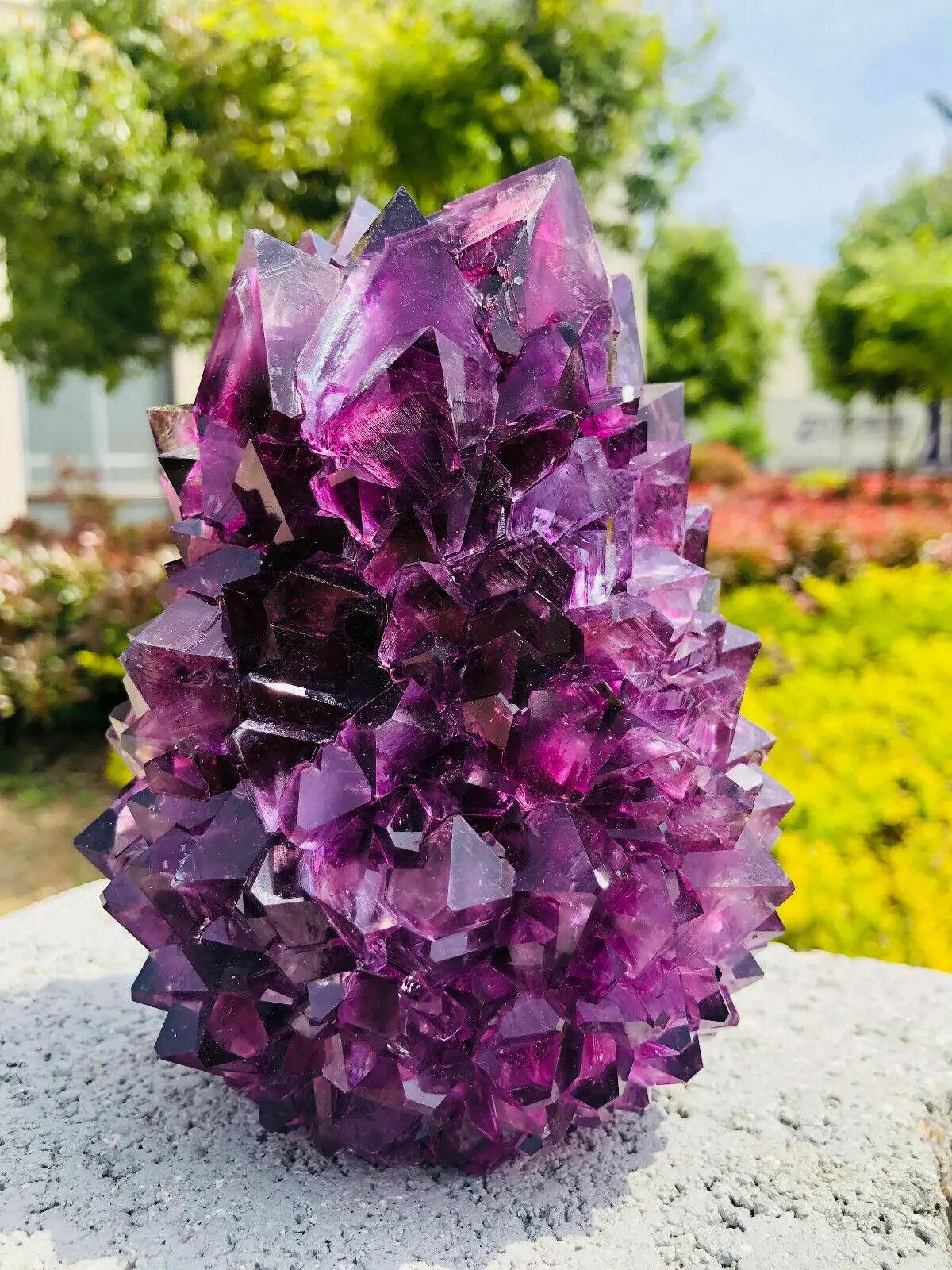 Phantom Crystal Cluster, Mineral Specimen, Purple Potatin Alum, Octahedral Crystals, Brilliant Crystals, Home Decoration