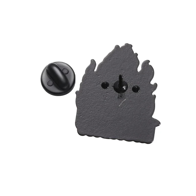 Halloween Skeleton Oil Painting Design Enamel Pins I'm Fine Anxiety Overthiking Skull Brooches Lapel Badge Punk Jewelry Gifts