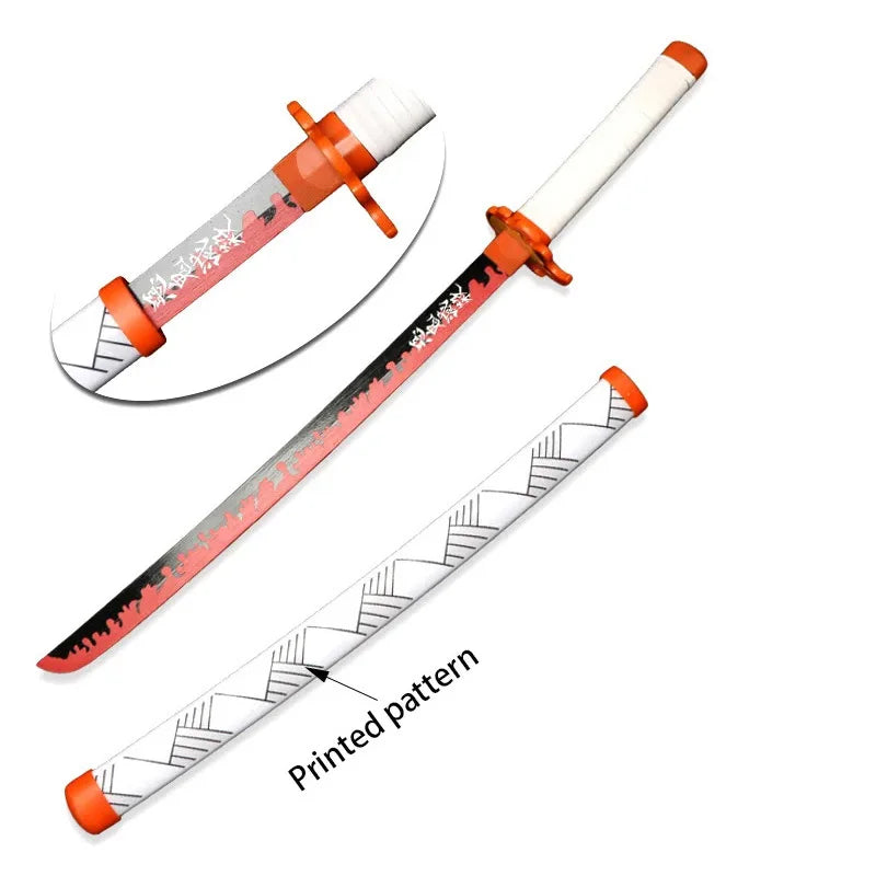 80cm Demon Slayer Katana Sanemi Kyoujurou Anime Toy Sword Role-playing Weapons Halloween Gifts Original Pattern 1:1 Restoration