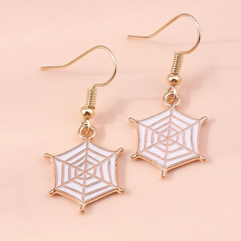 Aihua Fashion Halloween Earrings Enamel Ghost Skeleton Pumpkin Bat Spider Earrings For Women Halloween Night Party Jewelry Gifts