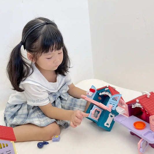 Children's Toys Puppy Cat Scene Playing Toys Merchant Supermarket Play House Toy Mini Interactive Pretend Toys Easter Day Gift