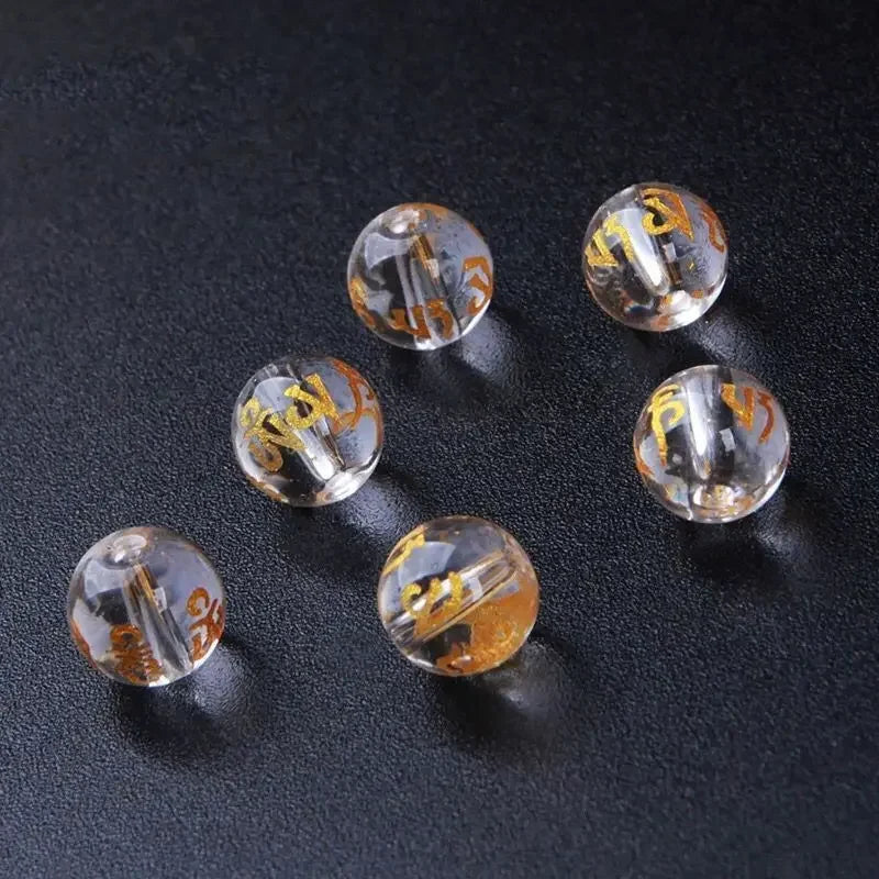 White Crystal Six Word Proverbs DIY Bracelet Accessories