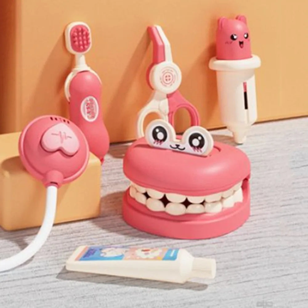 Role Playing Game Dental Doctor Toys Pretend Play Toothbrush Simulation Dentist Toy Set Interaction Early Education