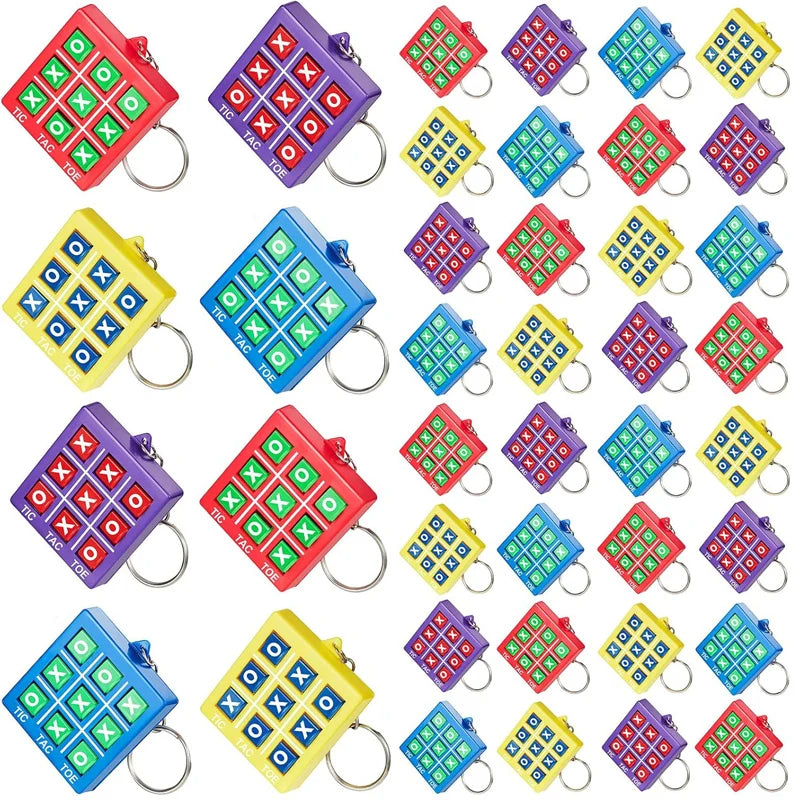 Small Toys Tic Tac Toe Game Keychain Birthday Party Favors Treasure Chest Prize Goodie Bags Stuffers For Kids Girls and Boys