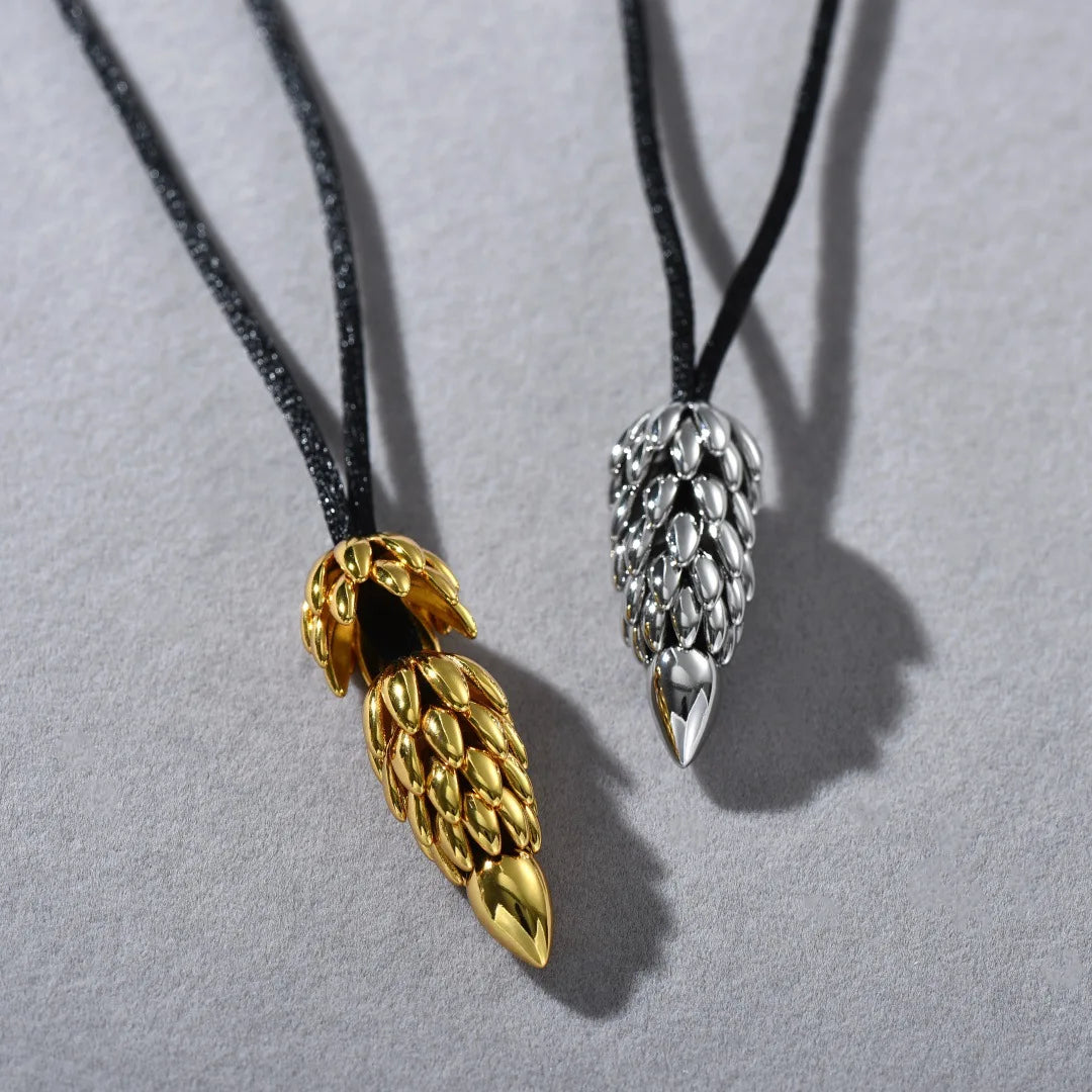 Europe Retro Brass Plating 18K Gold Black Rope Wheat Tassel Long Sweater Chain Necklace Woman Charm Jewelry Trend