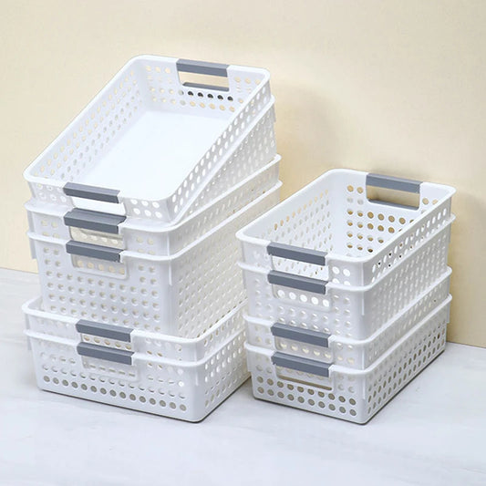 Household Hollow Out Storage Basket For Miscellaneous Toys And Cosmetics Desktop Minimalist Plastic Storage Basket