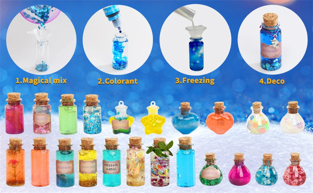 DIY Fairy Magical Potions Kit Horror Halloween Christmas Gifts Witches' Magical Color Changing Freezing Potions Art Craft Kit