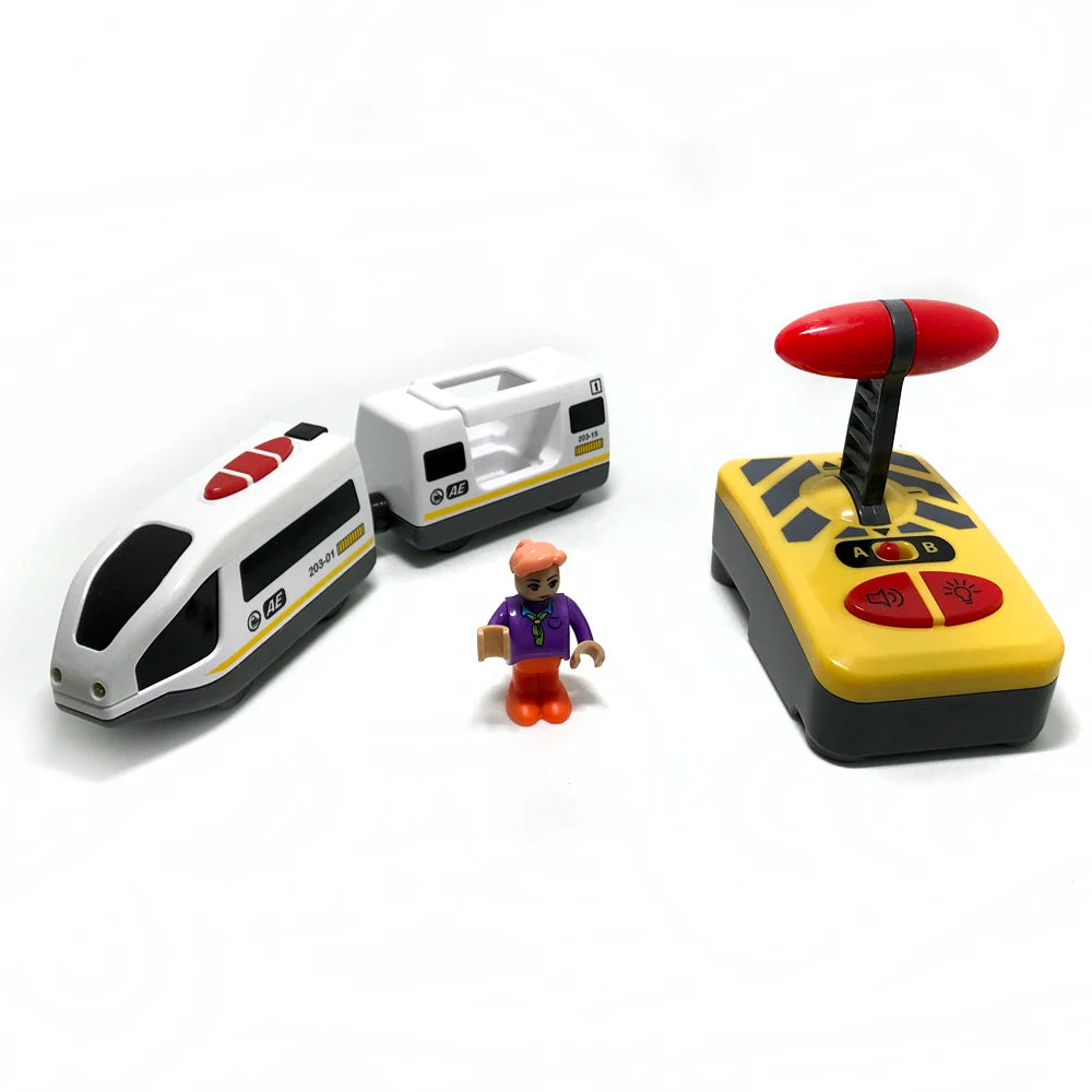 Toy Cars For Boys Remote Control Kids Electric Train Toy Set Compatible With Wooden Track Railway Children's Toys Gifts W01