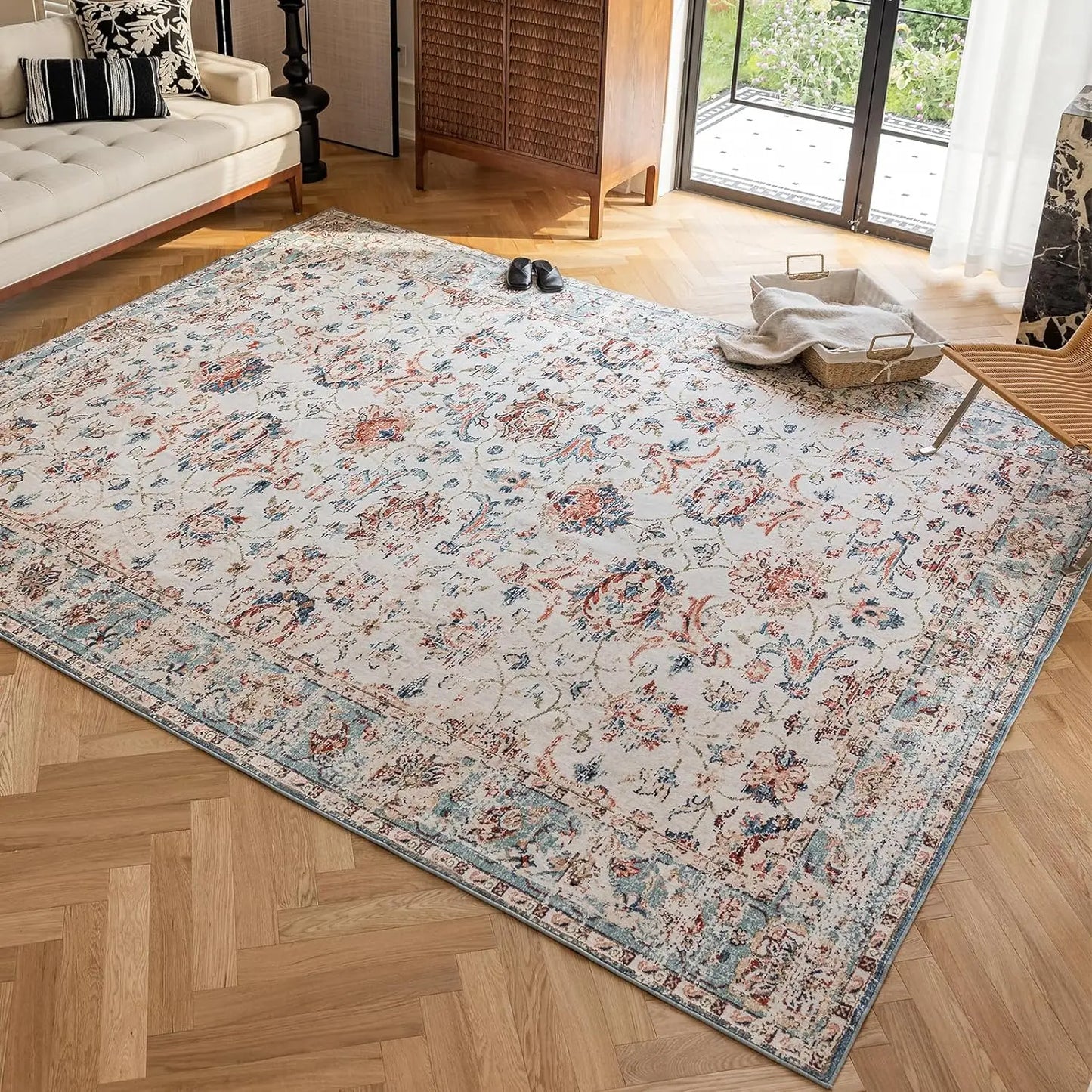 Rug Bedroom Washable Living Room Kitchen Dining Room Non-Slip Home Decor Carpet Morden Art Ultra Soft Blue Area Peaceful Rugs