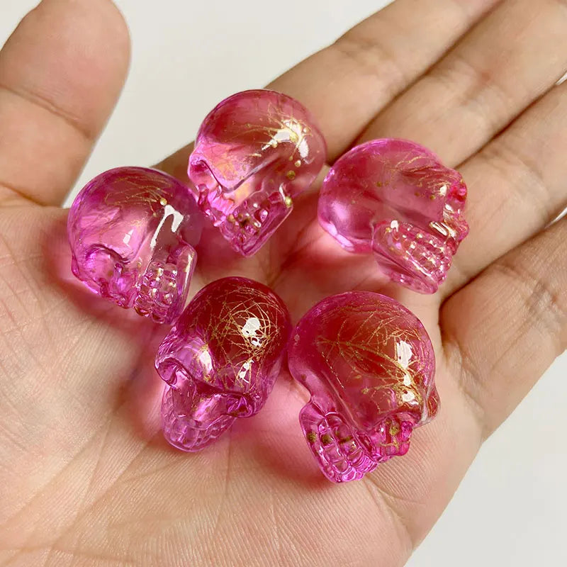 Crystal Skull Glass Carving Jewelry Quartz For Home Decoration Healing Crystals Skull Ornament Reiki Witchcraft Gifts Figurine