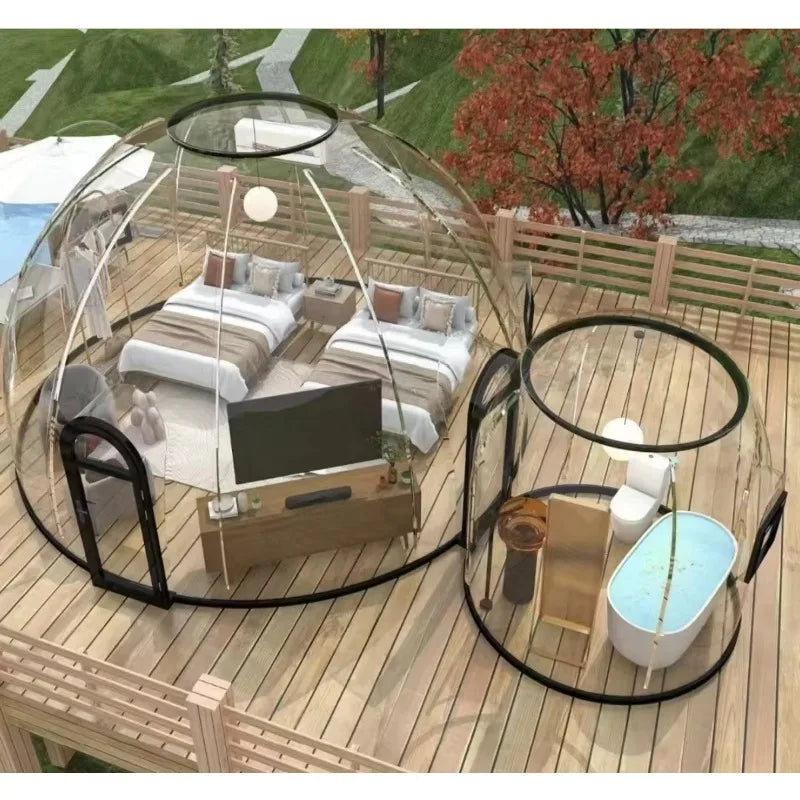 Geodesic Bubble Dome House — Glamping Starry Sky Room & Outdoor Sunroom