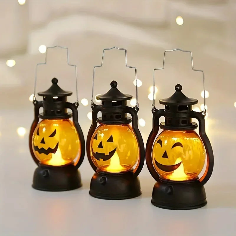 1-10PCS Halloween Pumpkin Ghost Face Lamp Skull Light LED Decoration for Party Bar Haunted House Holiday Atmosphere Prop