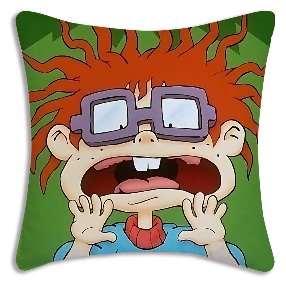 Cartoon Funny R-Rugrats Pillow Covers Cartoon Sofa Decorative Home Double-sided Printing Short Plush Cute Cushion Cover