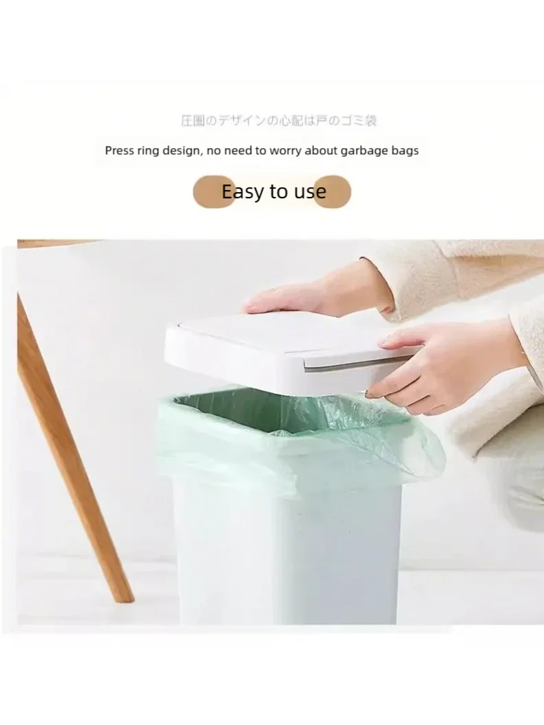 Odor Proof Diaper Pail Household Trash Can with Pop-Up Lid for Bedroom Bathroom Living Room Kitchen - Eco-Friendly Waste Bin