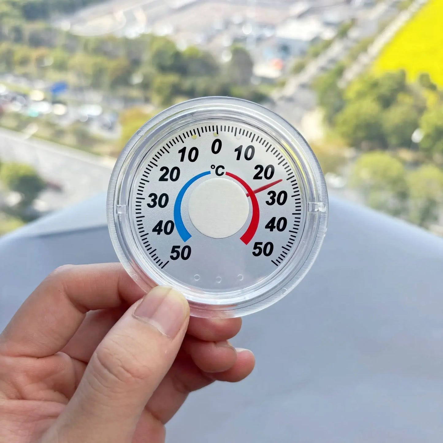 Household Pointer Thermometer, Portable Transparent Plastic Thermometer Circular Refrigerator Thermometer Temperature