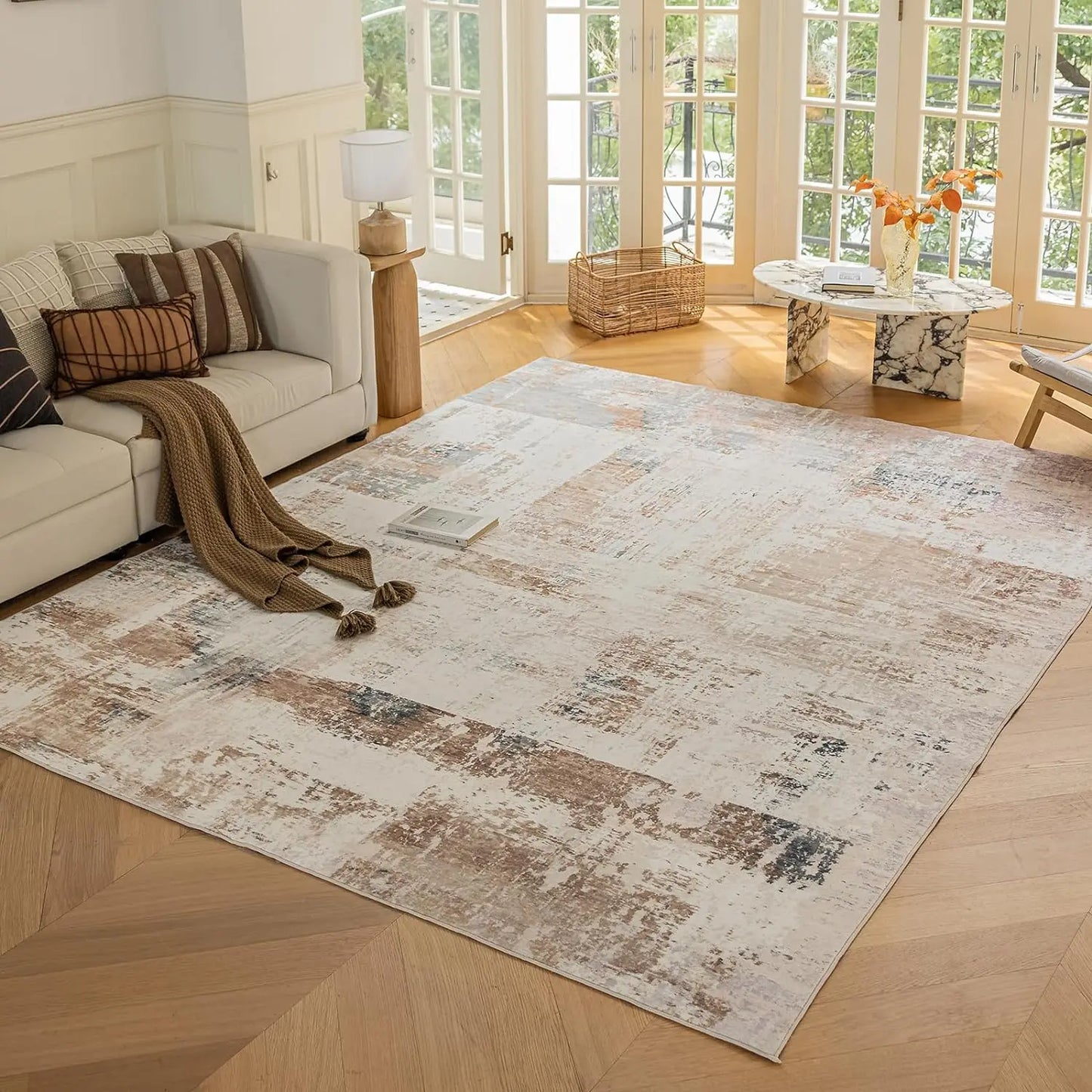 Rug Bedroom Washable Living Room Kitchen Dining Room Non-Slip Home Decor Carpet Morden Art Ultra Soft Blue Area Peaceful Rugs