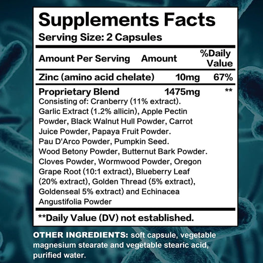 Parasite Blast - Bowel Cleansing Supplement, Digestive Health, Immune Health, Parasite Removal