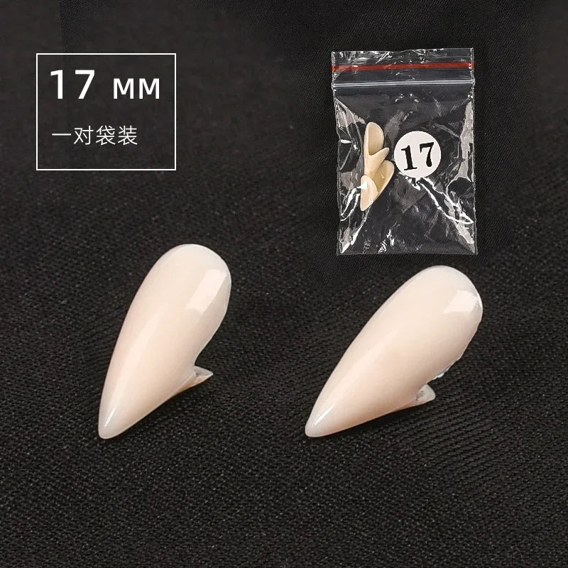 5Pairs Halloween Vampire Teeth Fangs Dentures Prop Party Costume DIY Cosplay Props Decor False Teeth Resin Fangs With Solid Glue