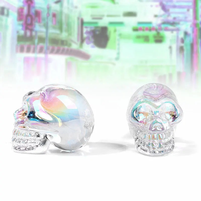Crystal Skull Glass Carving Jewelry Quartz For Home Decoration Healing Crystals Skull Ornament Reiki Witchcraft Gifts Figurine