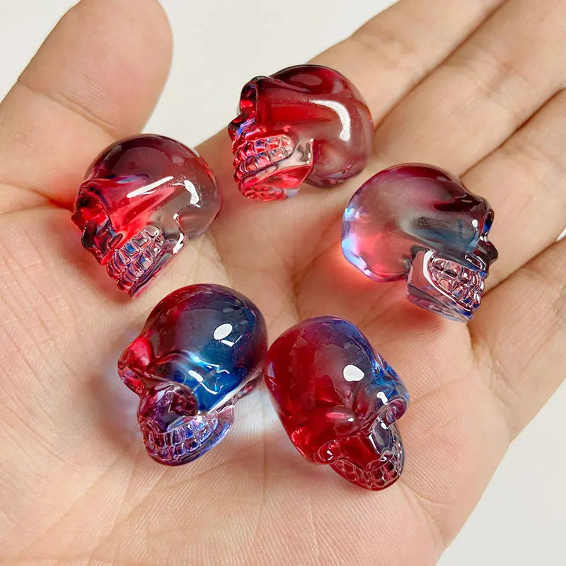Crystal Skull Glass Carving Jewelry Quartz For Home Decoration Healing Crystals Skull Ornament Reiki Witchcraft Gifts Figurine