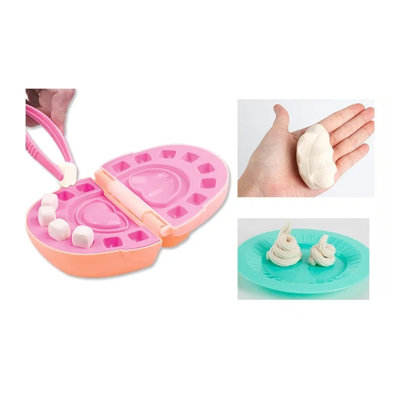 Child Pretend Play toys educational Doctor Toys dentists tooth filling teeth color clay plastic mold set birthday gift boy girl
