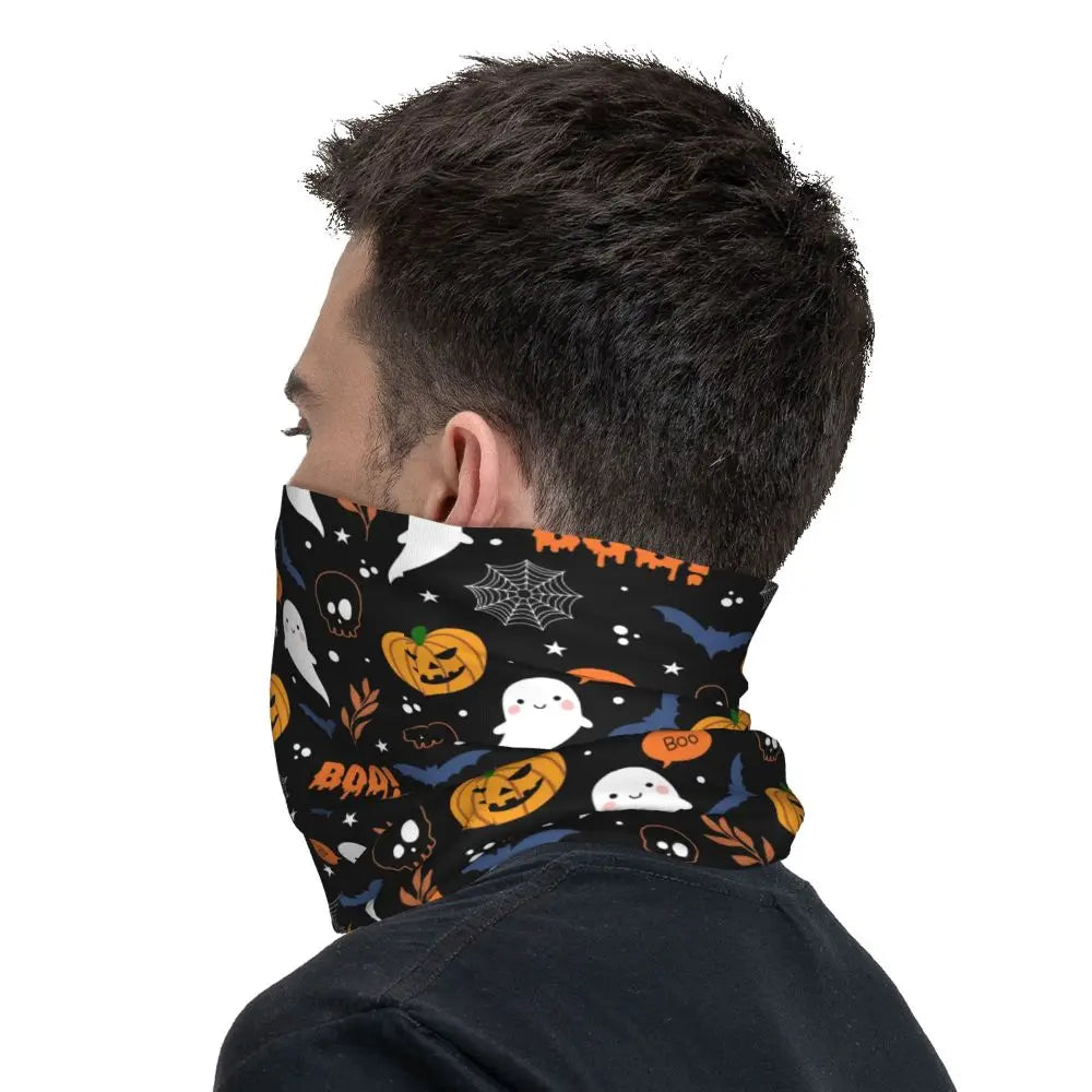 Custom Halloween Vampire Bats Winter Headband Neck Warmer Women Men Hiking Running Tube Scarf Face Bandana Gaiter