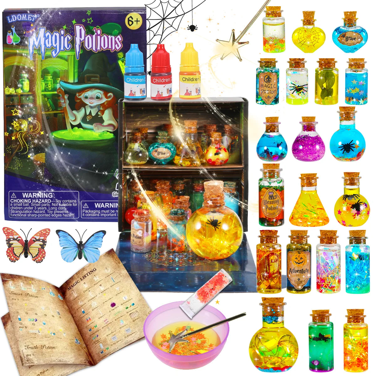 DIY Fairy Magical Potions Kit Horror Halloween Christmas Gifts Witches' Magical Color Changing Freezing Potions Art Craft Kit