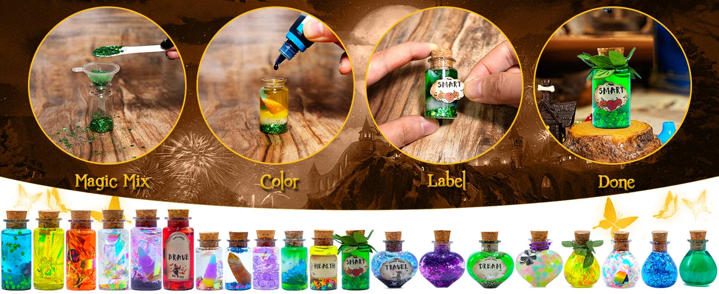 DIY Fairy Magical Potions Kit Horror Halloween Christmas Gifts Witches' Magical Color Changing Freezing Potions Art Craft Kit