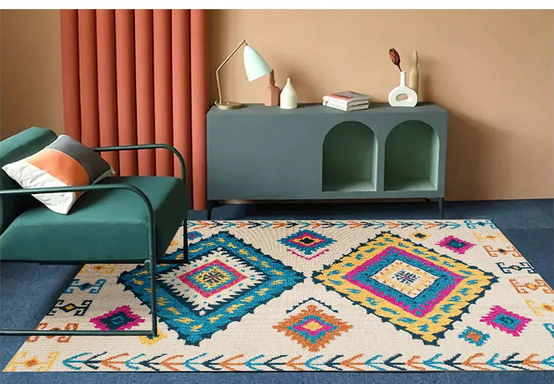Bohemia Living room rugs Ethnic Style Bedroom Rug Large Area Rugs Non-slip Porch Mat Decoration home coffee tables floor mats