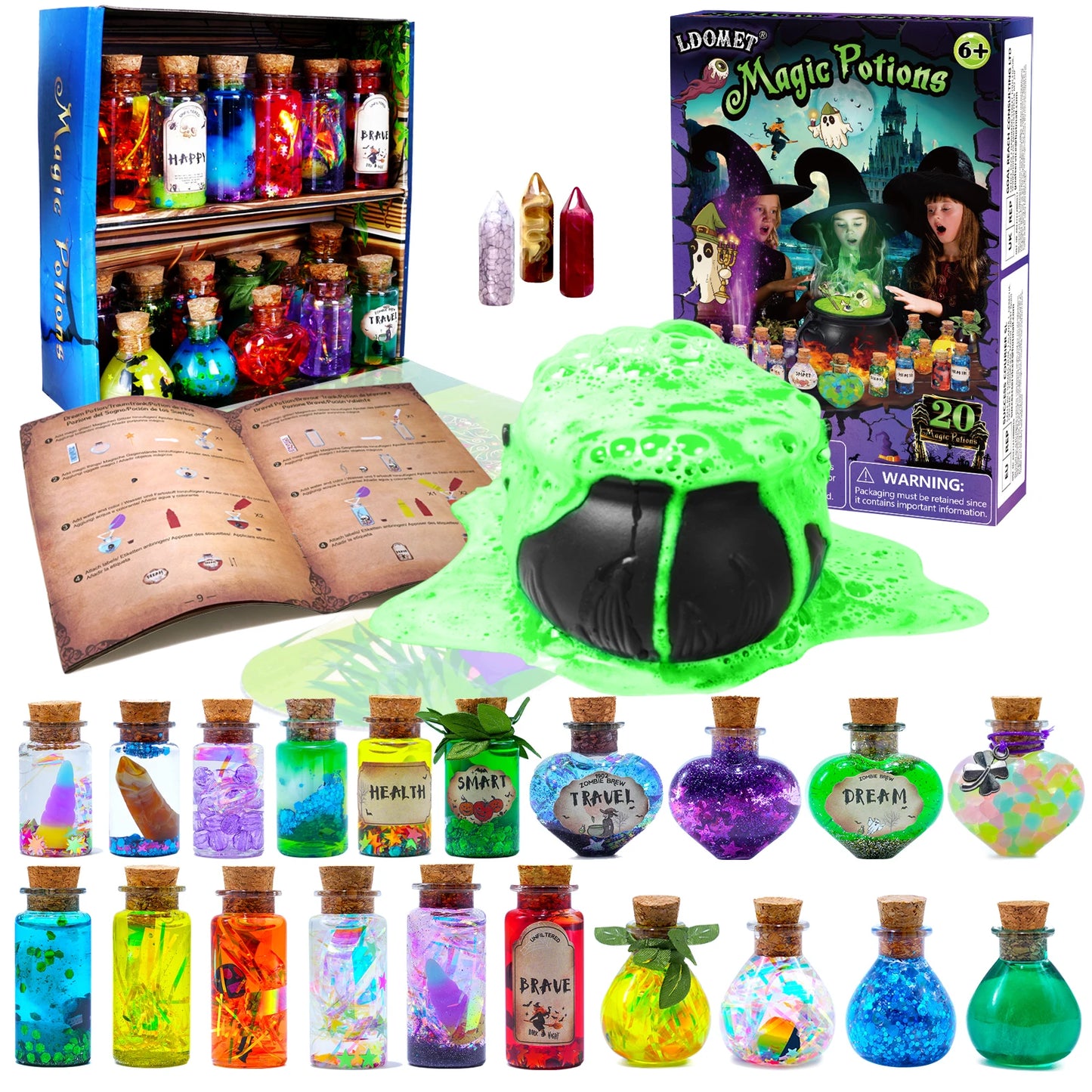 DIY Fairy Magical Potions Kit Horror Halloween Christmas Gifts Witches' Magical Color Changing Freezing Potions Art Craft Kit