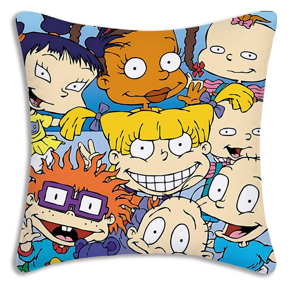 Cartoon Funny R-Rugrats Pillow Covers Cartoon Sofa Decorative Home Double-sided Printing Short Plush Cute Cushion Cover