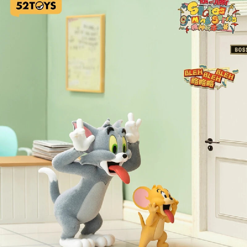 Original 52toys Tom - Jerry Mental State Tasting Blind Box Handmade Desktop Ornament Scene Building Props Toys Gifts Mystery Box