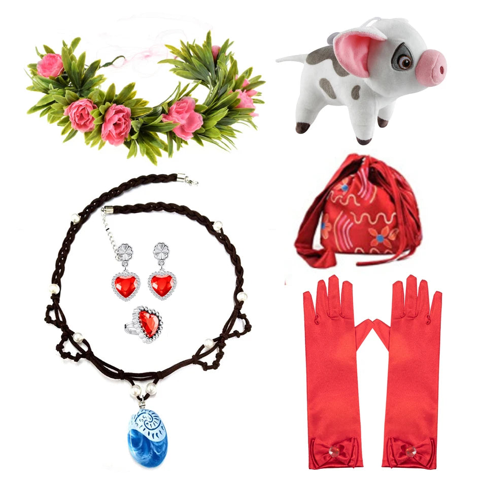 Princess Dress Girl Moana Costume Kids Beach Birthday Party Girls Halloween Outfits