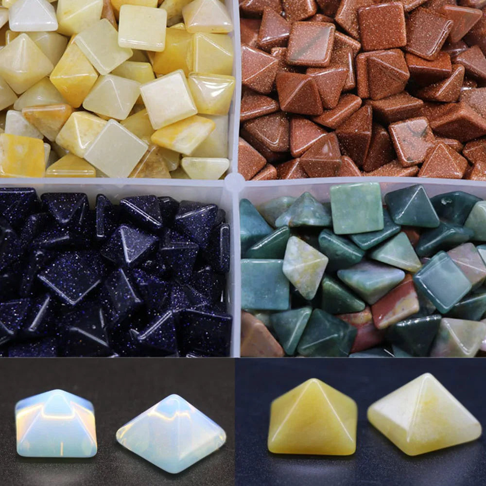 Pyramid Gemstone Natural Stone Crystal Quartz Healing Crystal Home Office Decor Crafts Polished Healing Stone Gift