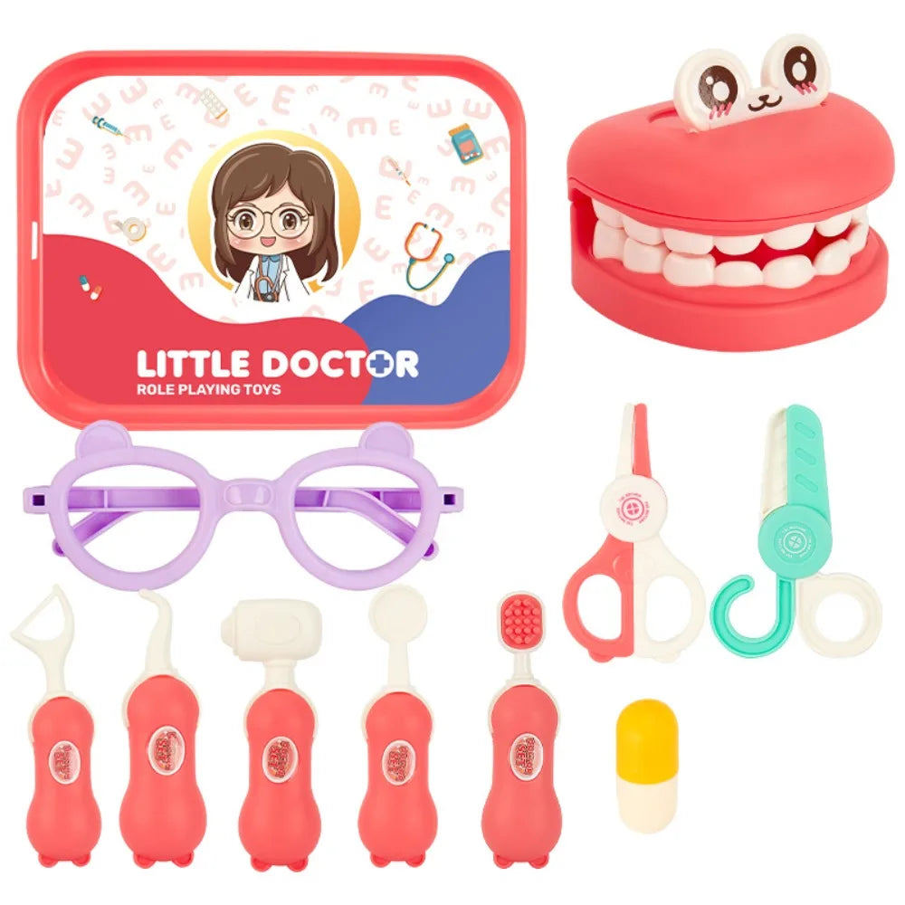 Role Playing Game Dental Doctor Toys Pretend Play Toothbrush Simulation Dentist Toy Set Interaction Early Education