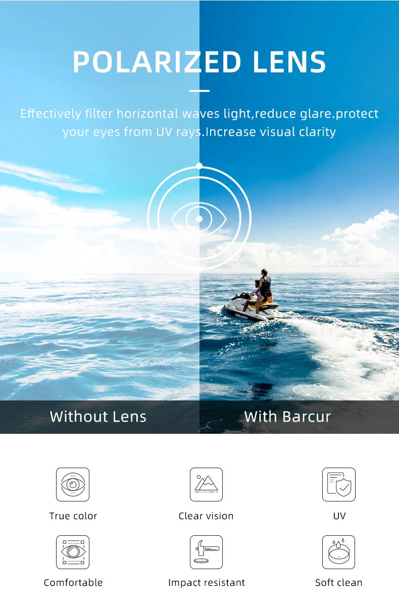 BARCUR Design Memery Frame Sunglasses Polarized For Men Sun Glasses Women Pilot Gradient Lens Eyewear Mirror Shades