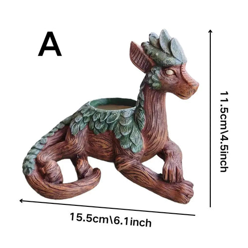 Creative Dragon Tree Planter, Succulent Planter, Garden Statue, Resin
