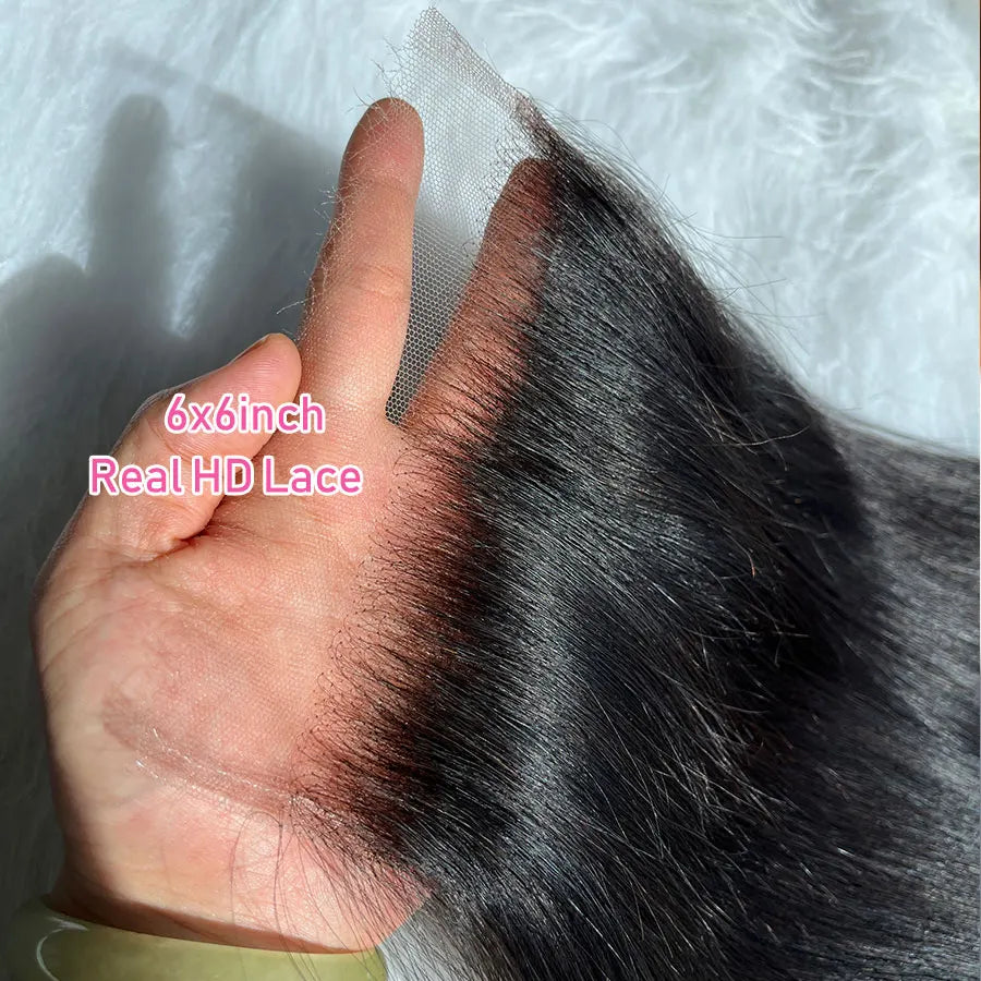 Real HD Lace Frontal Only Full 13x6 13x4 Invisible Melt Skins Lace 5x5 6x6 7x7 HD Lace Closure Human Hair Body Wave & Straight