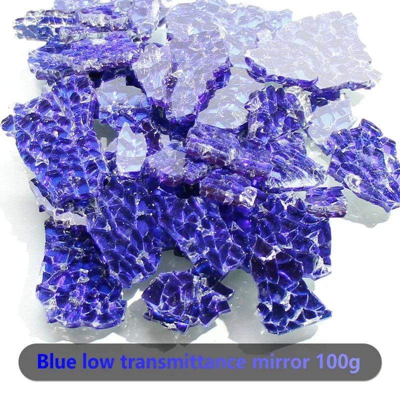 Colorful Ice Crack Fragments Crystal Mosaic DIY Creative Handmade Mosaic Art Colored Tempered Glass Transparent Particles 100g