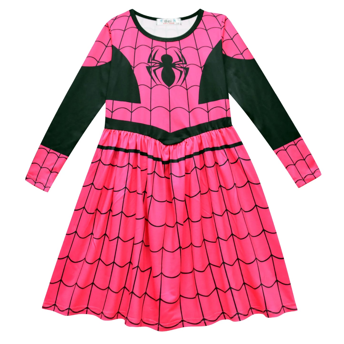 Girls Casual Dresses Spider Cartoon Animals Print Girls Dress for Halloween Heroine Cosplay Party Costume