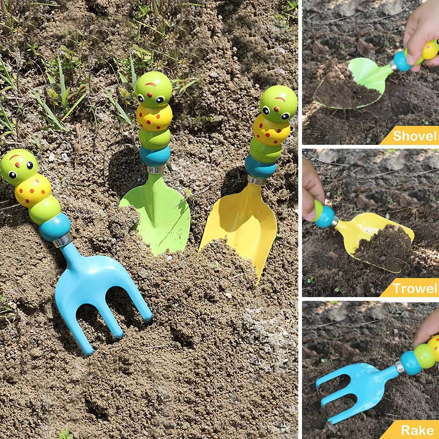 Colorful Garden Tools Toys for children Outdoor Gardening Trowel Shovel Rake Yard Watering Pot Digging Beach Safe Toys Kids Gift