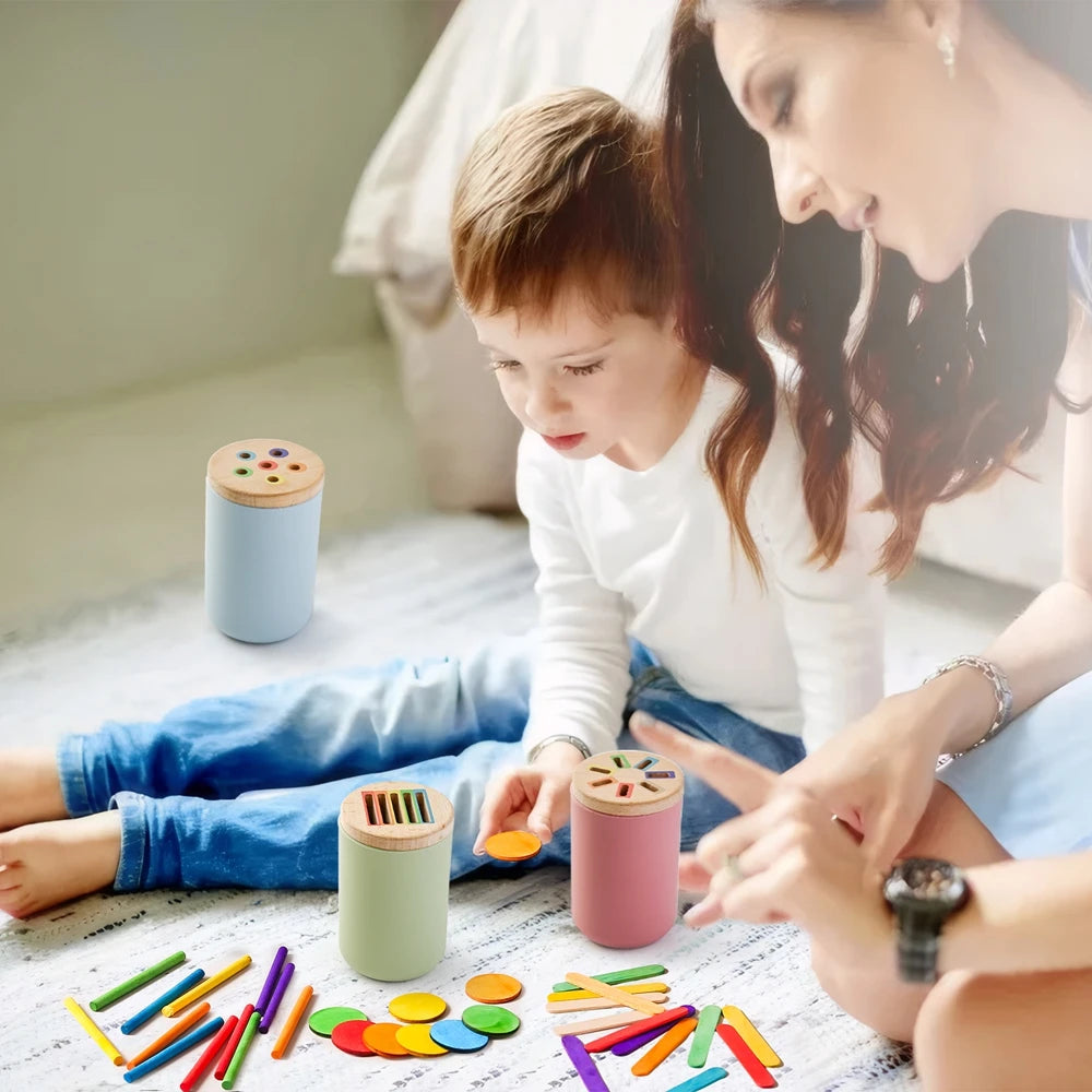 Montessori Baby Toys Silicone Educational Toys Cognitive Toys Color Matching Bucket Toddler Toys Sensor Game Baby Games 2 Years