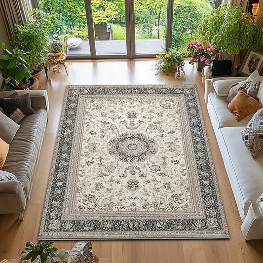 RAKKS Retro Style Rugs for Bedroom Large Area Living Room Decoration Anti-slip Carpet Washable Lounge Floor Mat Home Soft Rug