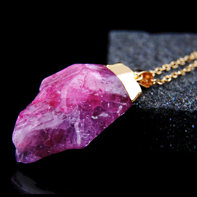 Irregular Amethyst Gemstone Necklace Healing Crystal Chakra Stone Women Birthday Gift Citrine Gemstone Necklace Healing Crystal