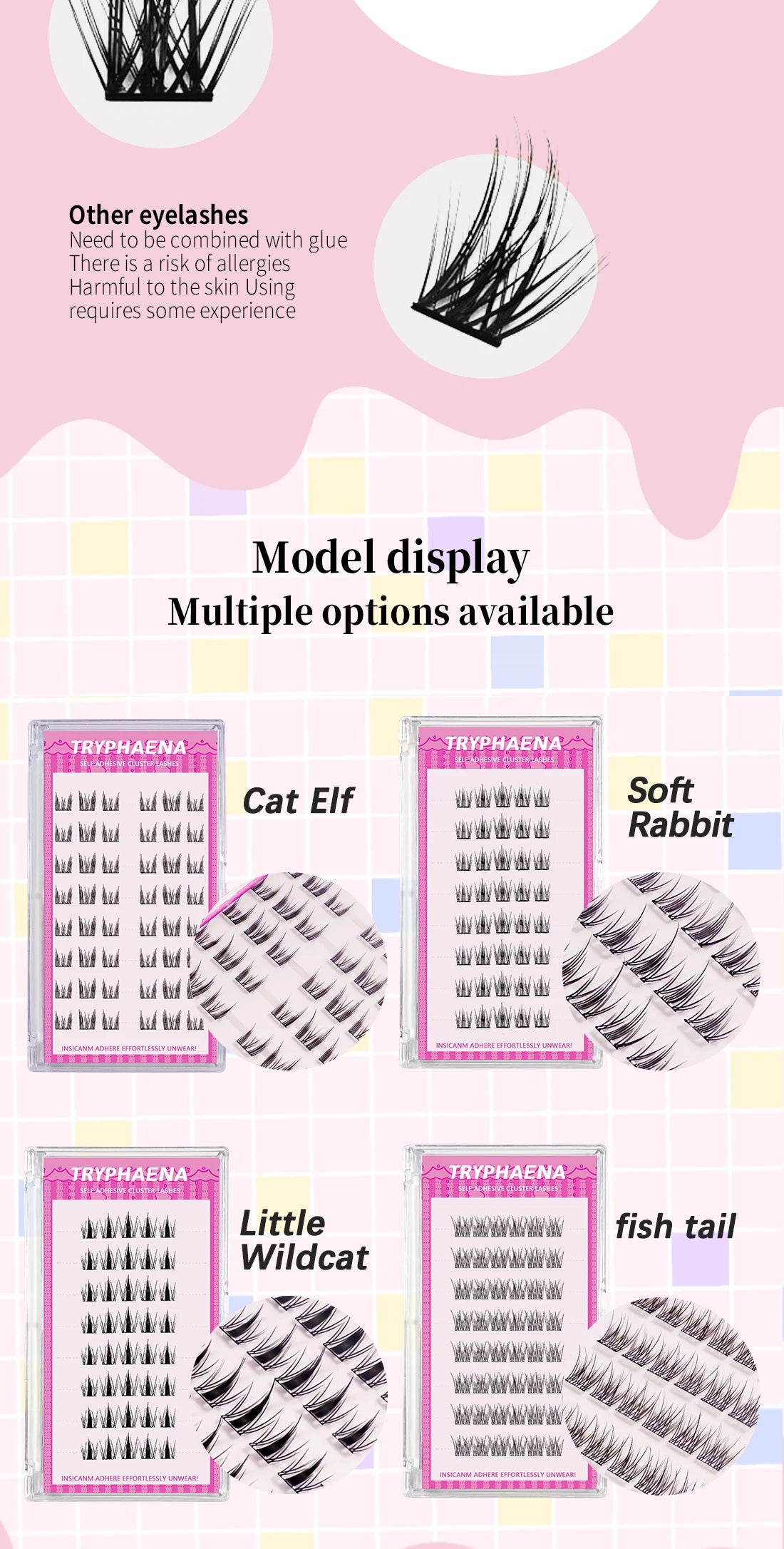 Lash Clusters Set No Glue Needed Self Adhesive Eyelashes Korean Makeup Natural Look Wispy Individual Eyelashes New Manga Lashes