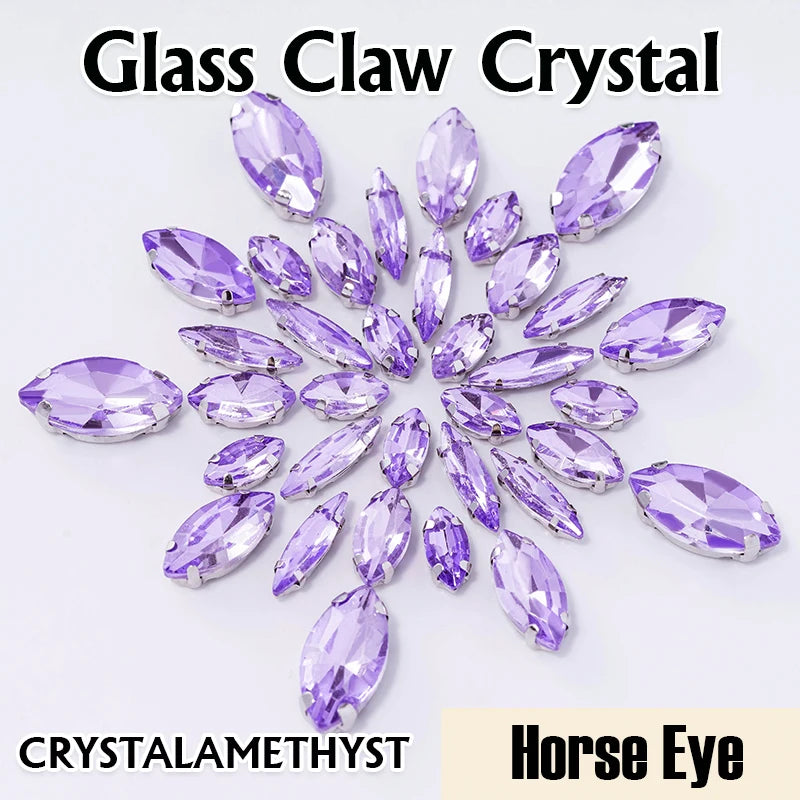 DUCrystal 50pcs/pack Mix Size Glass Crystal Sew On Rhinestones Flatback Rhinestones for Clothes Crafts Sewing Beads Decorations