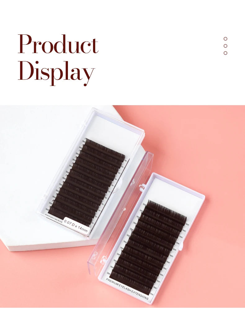 H&L SINCE 1990 12 Rowsblack brown eyelashes, double pointed eyelashes makeup tool,  professional false eyelashes