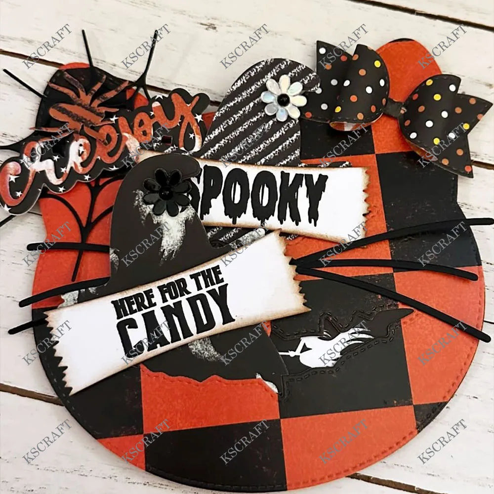 KSCRAFT Halloween Cat Mini Album Cutting Dies Stencils for DIY Scrapbooking Decorative Embossing DIY Paper Cards